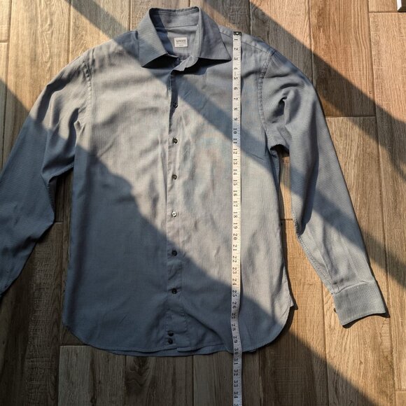 Armani Collezioni Men’s Dress Shirt Gray Long Sleeve Made in Italy Size L 41 16 - Picture 6 of 6